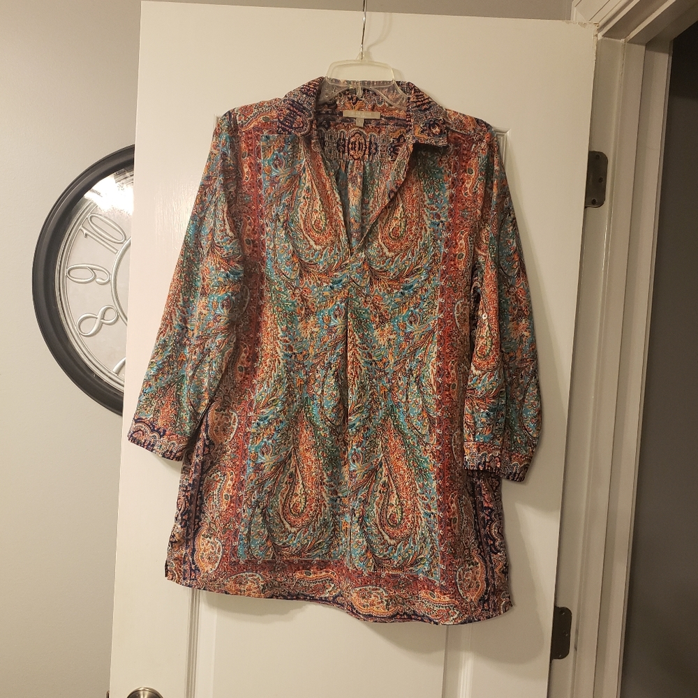 Joan Vass pull over tunic with pockets size L